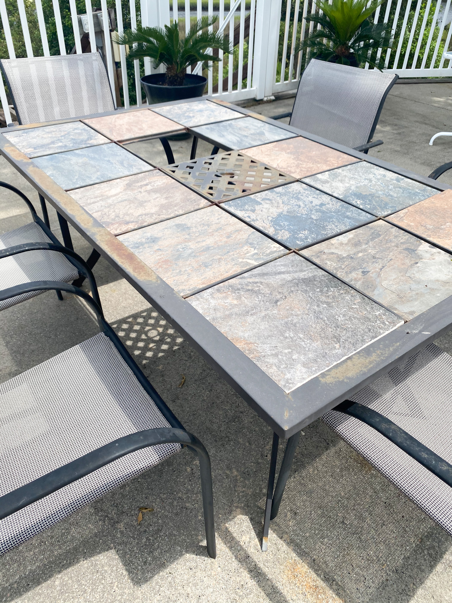 Before Image Outdoor Tile Table
