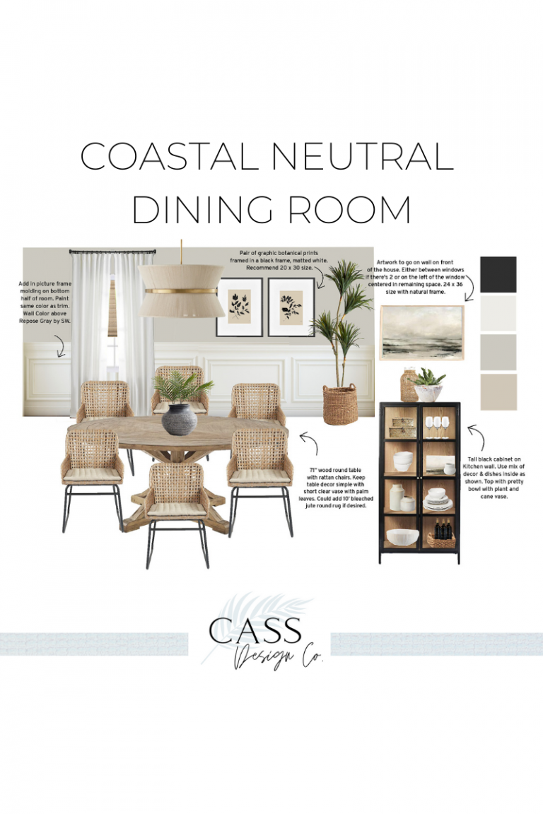 E-Design Update: Coastal Neutral Dining Room