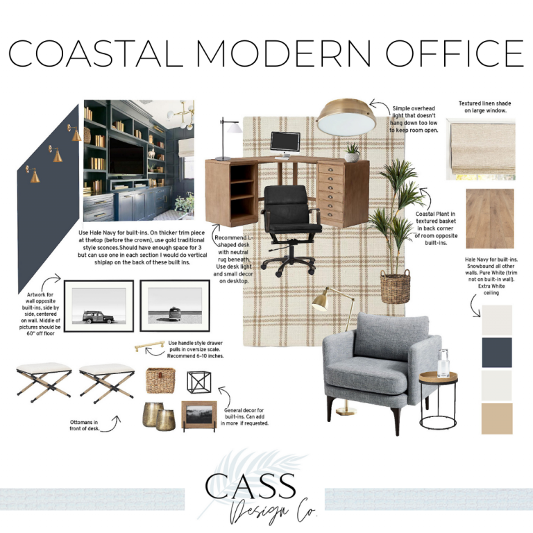 Coastal Modern Home Office Design
