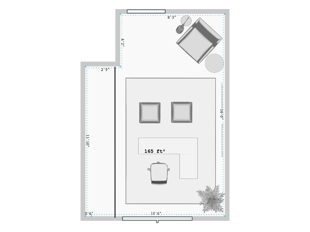 Office layout with corner desk