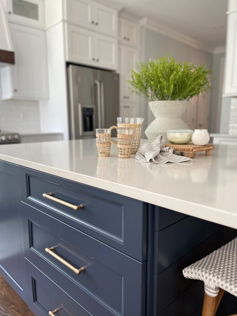 Kitchen Island painted Hale navy