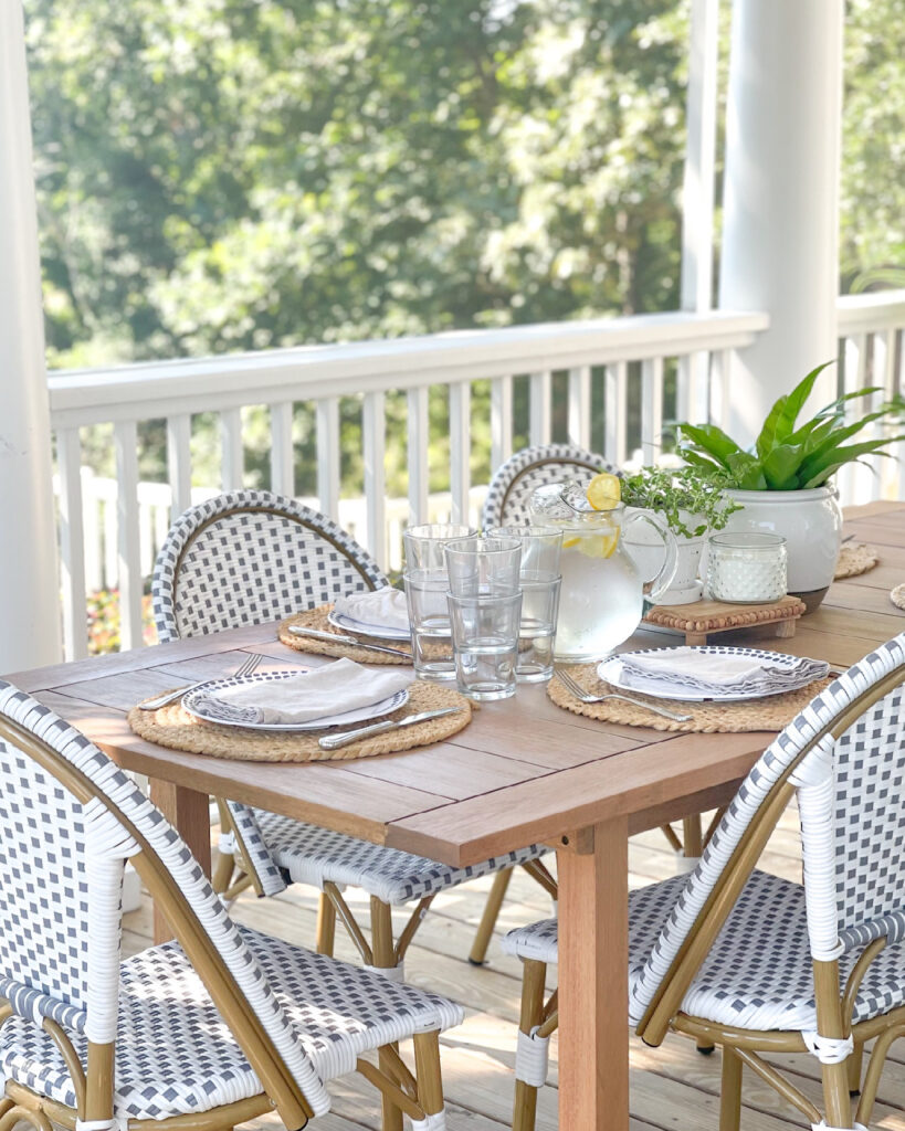 summer porch table setting