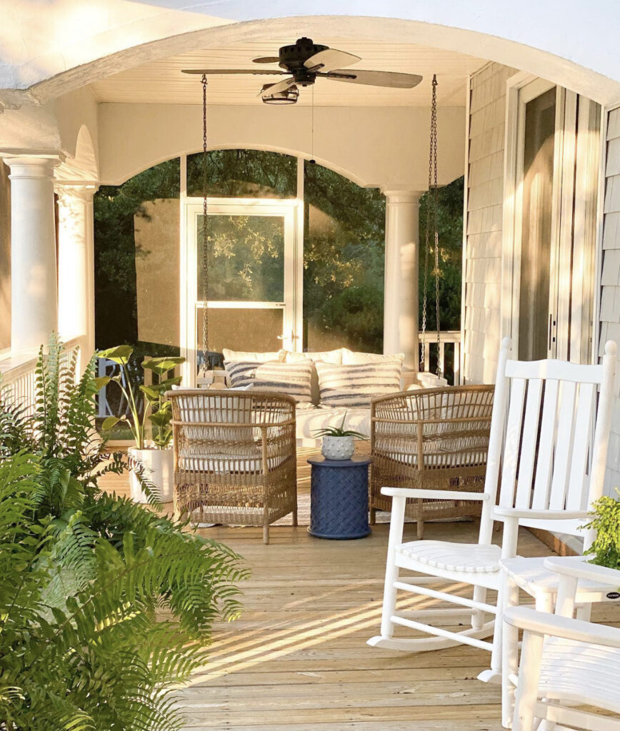 Back Porch Decor Swing Area