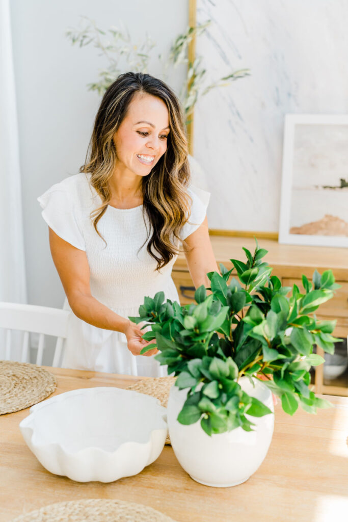 Interior Designer Spring Greenery for a Dining Room Table