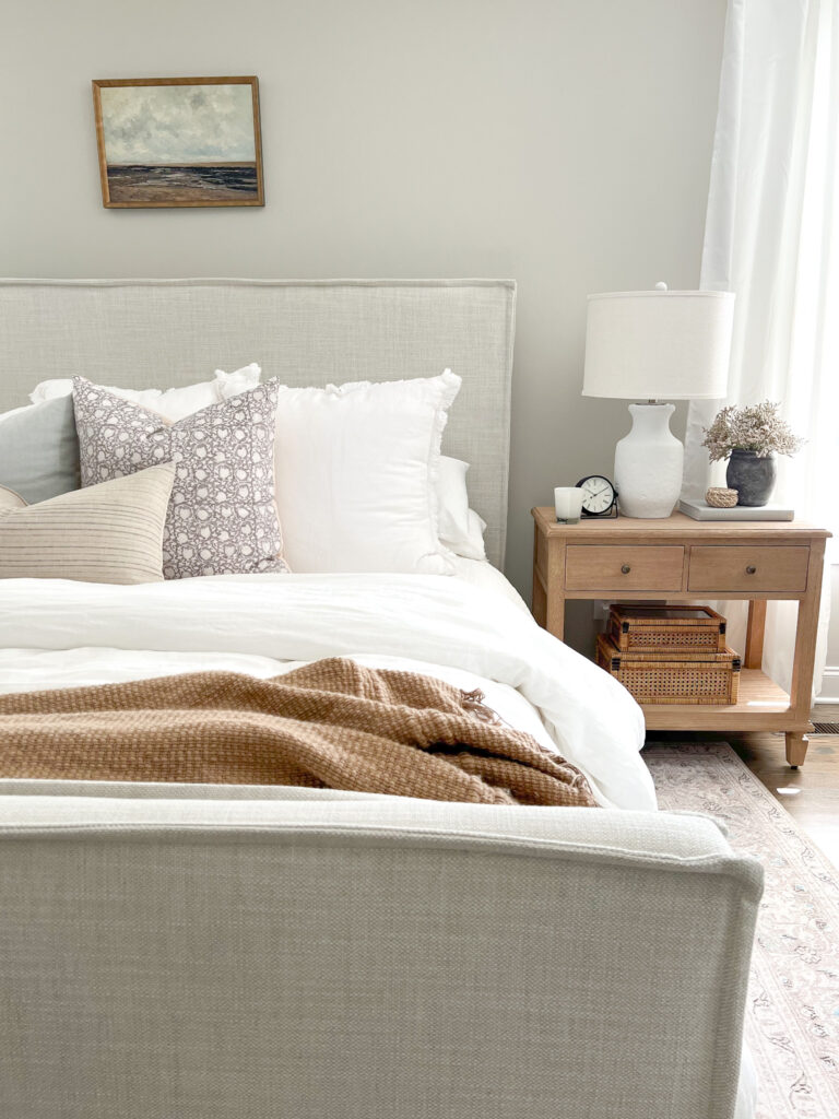 natural light wood nightstand