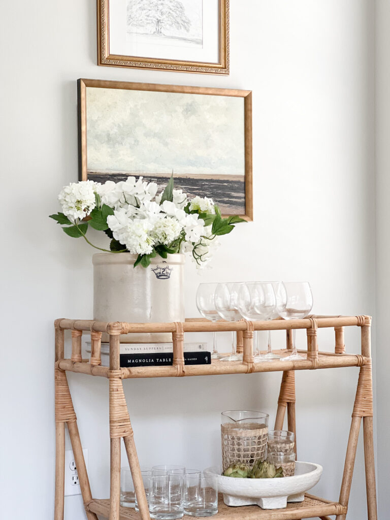 rattan entryway table