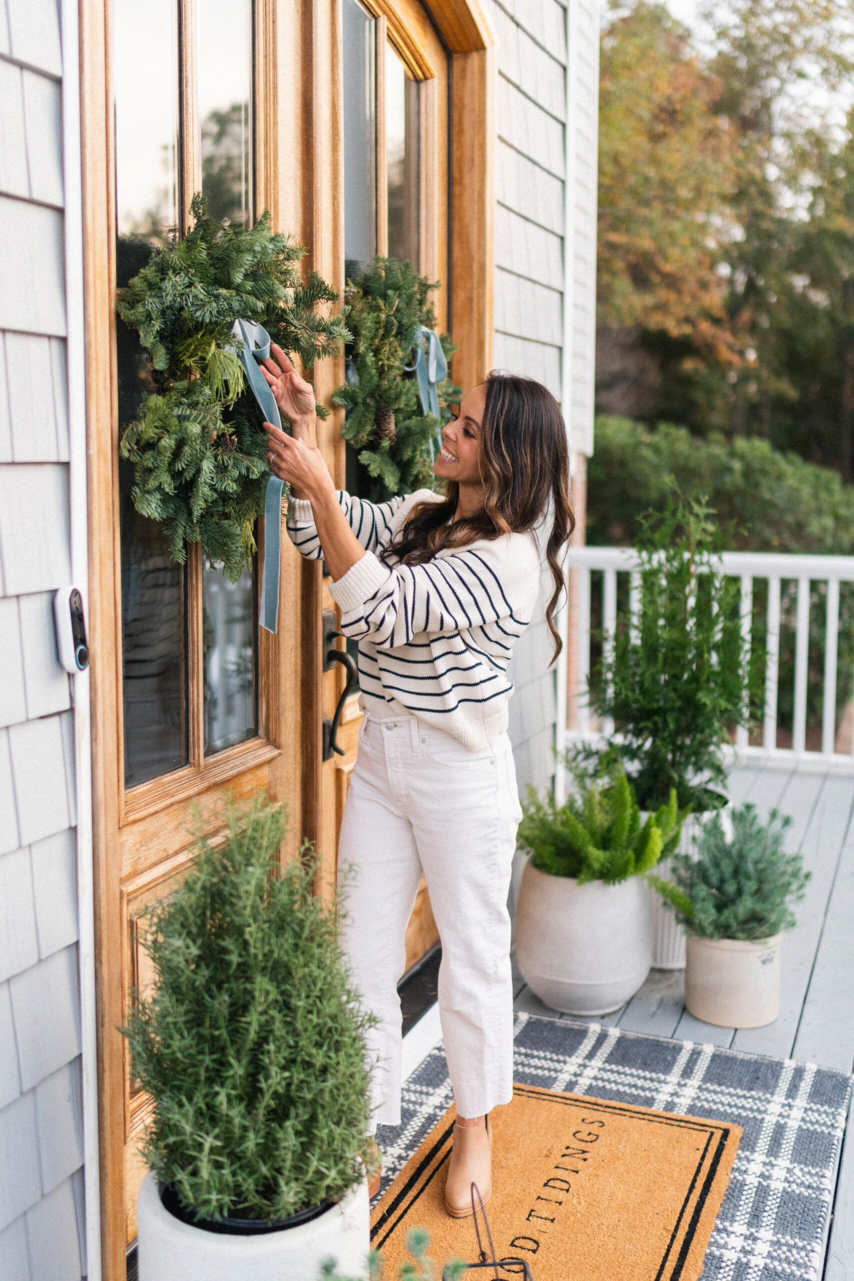 Coastal Christmas Porch Decor