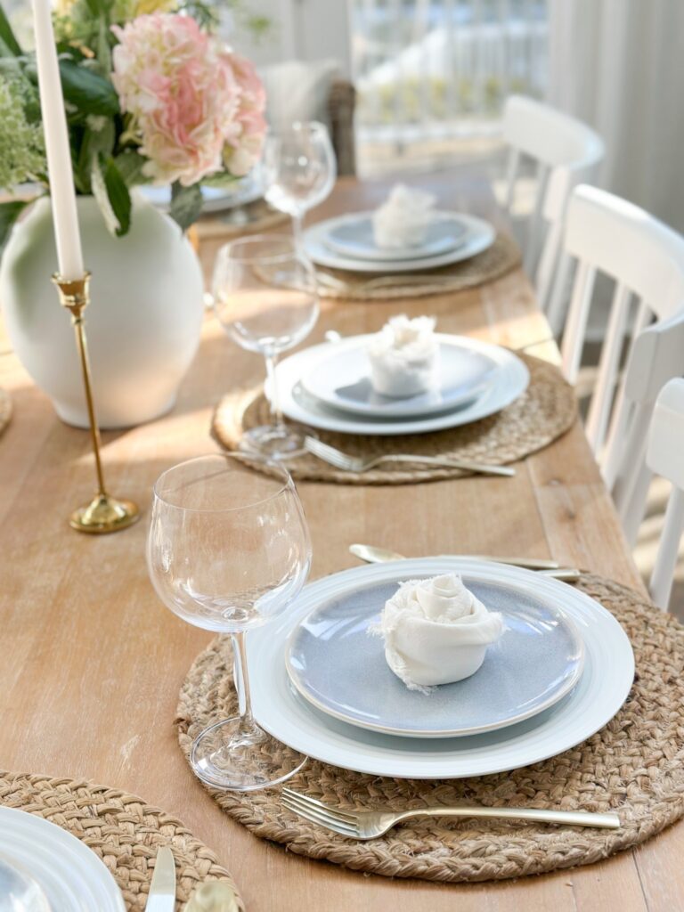 floral tablescape for Valentine's Day