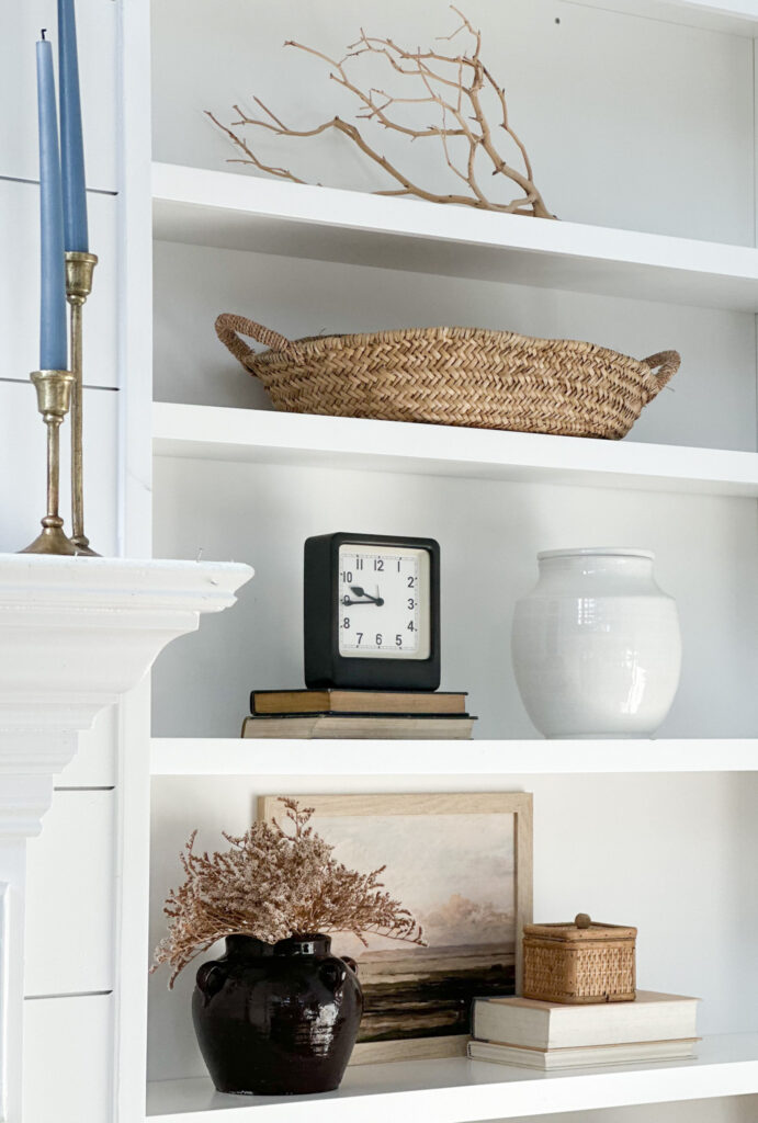 fall shelf styling