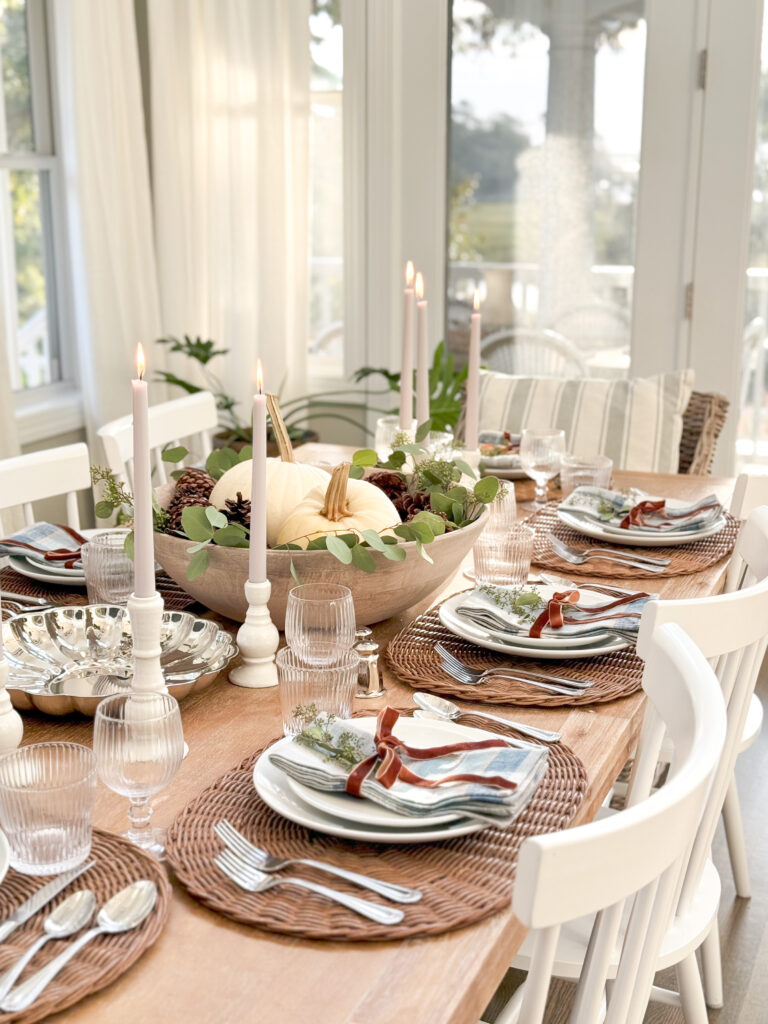 Coastal Thanksgiving tablescape