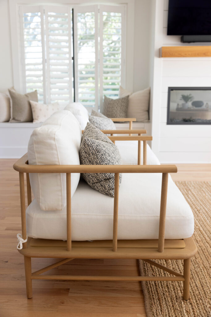 clean line white and wood chairs