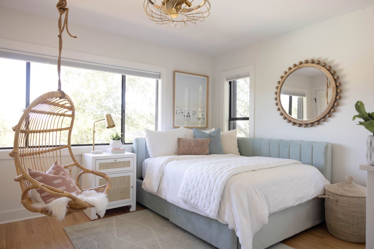 Girls' Coastal Bedroom Design - CASS Design Co.